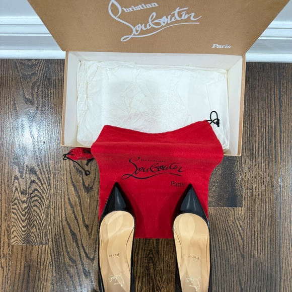 New Christian Louboutin So Kate 120mm Black Patent Leather Size EU 38 US 7.5 - Picture 12 of 17